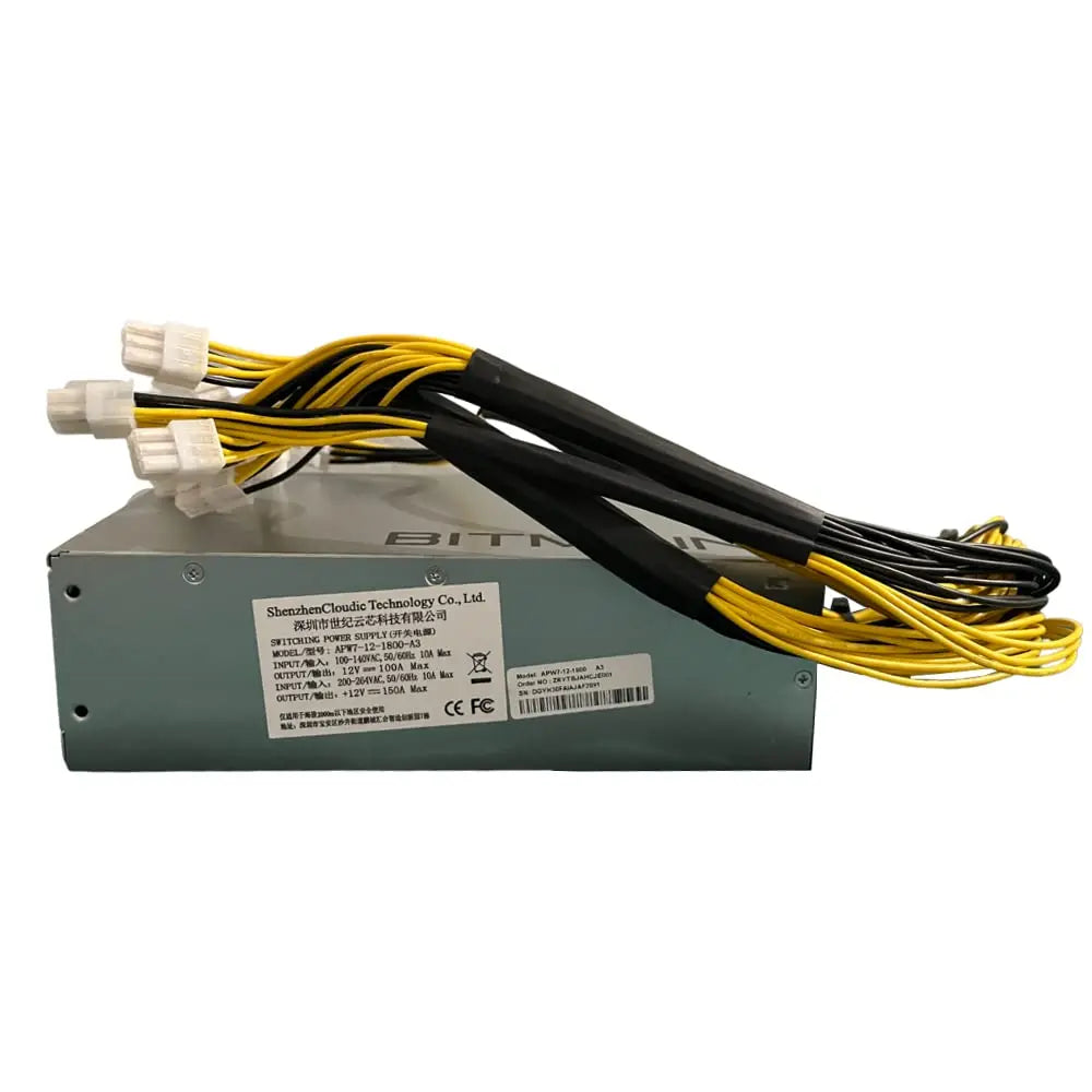 Bitmain GENUINE Antminer Power Supply APW7 PSU 1800w 110v 220v New Model for S9 or L3+ or Z9 Mini or D3 ASICs w/ 10 Connectors Antminer