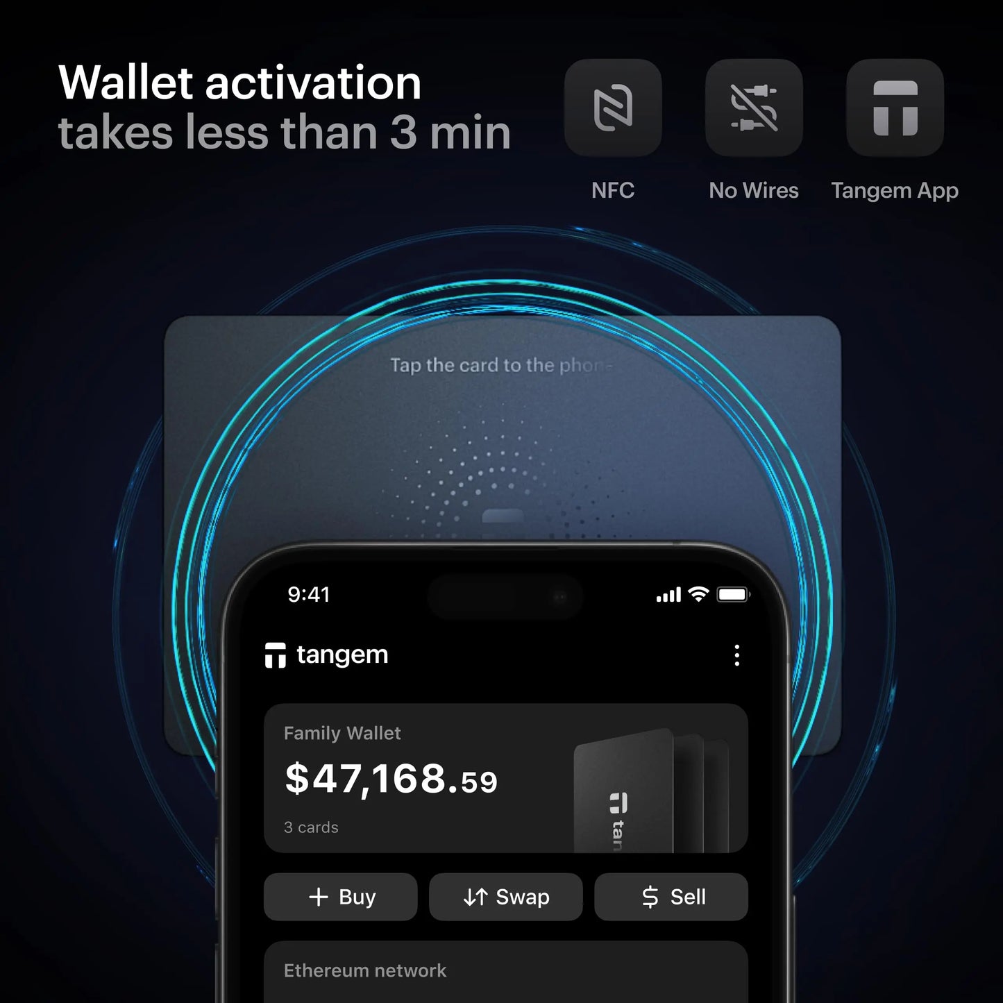 TANGEM Wallet Pack of 2 - Secure Crypto Wallet - Trusted Cold Storage for Bitcoin, Ethereum, NFT's & More Coins - 100% Offline Hardware Wallet TANGEM