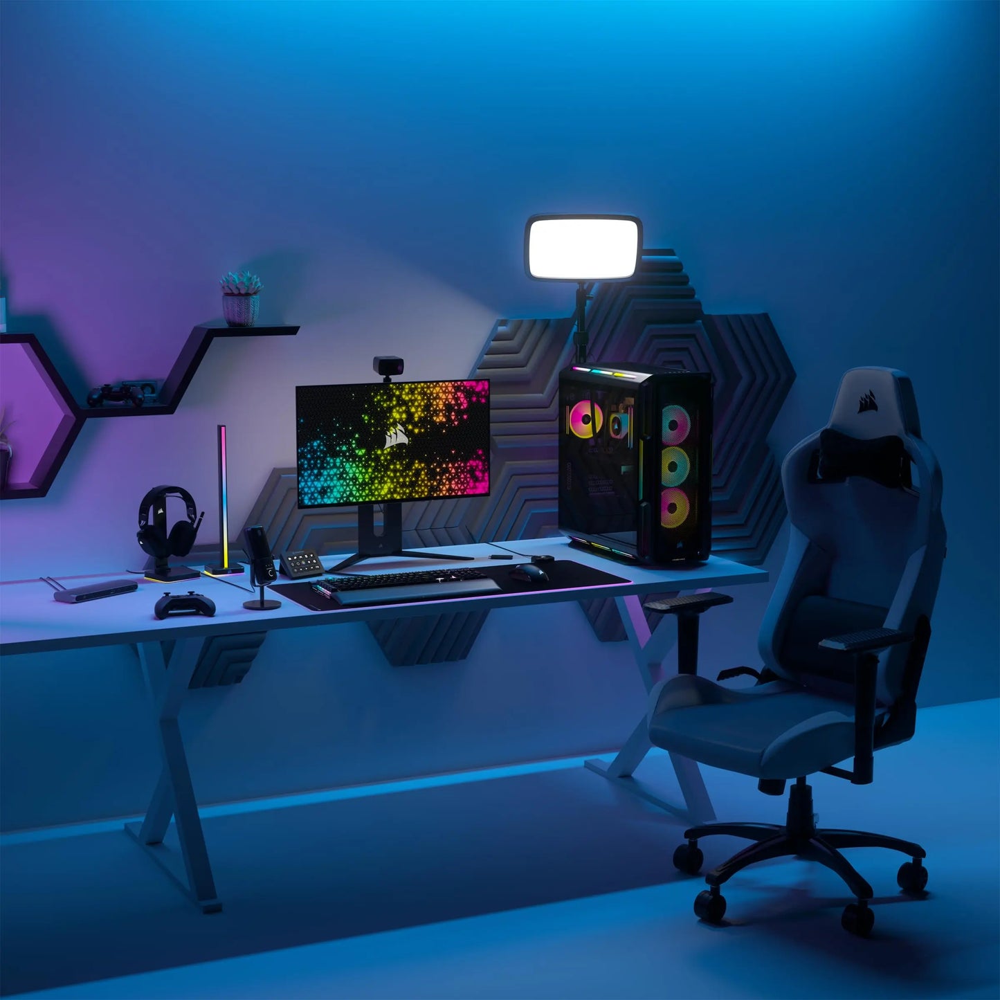 Corsair Vengeance a8200 Gaming PC – Liquid Cooled AMD Ryzen™ 7 9800X3D, NVIDIA® GeForce RTX™ 5090 GPU, 64GB Dominator Titanium RGB DDR5 Memory, 2+4TB M.2 SSD – Black Corsair