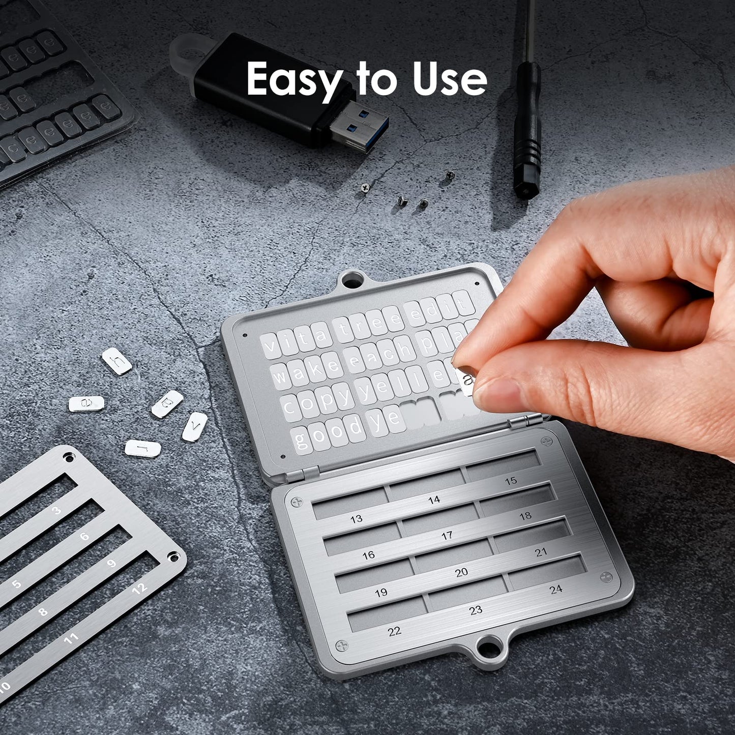 ELLIPAL Crypto Seed Phrase Backup, 316 Stainless Steel Metal Seed Phrase Storage with Lock Hole, 24 Words Backup, Compatible with BIP39 Hardware Wallets, Ledger, Trezor