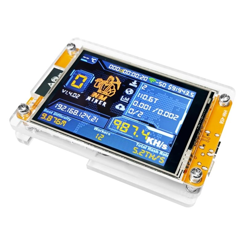 Bitcoin Miner NMMiner ESP-WROOM-32 ESP32 Development Board 2.8 inch Smart Display Lucky Miner Hashrate Module 1010H/s Crypto Solo Lottery Miner