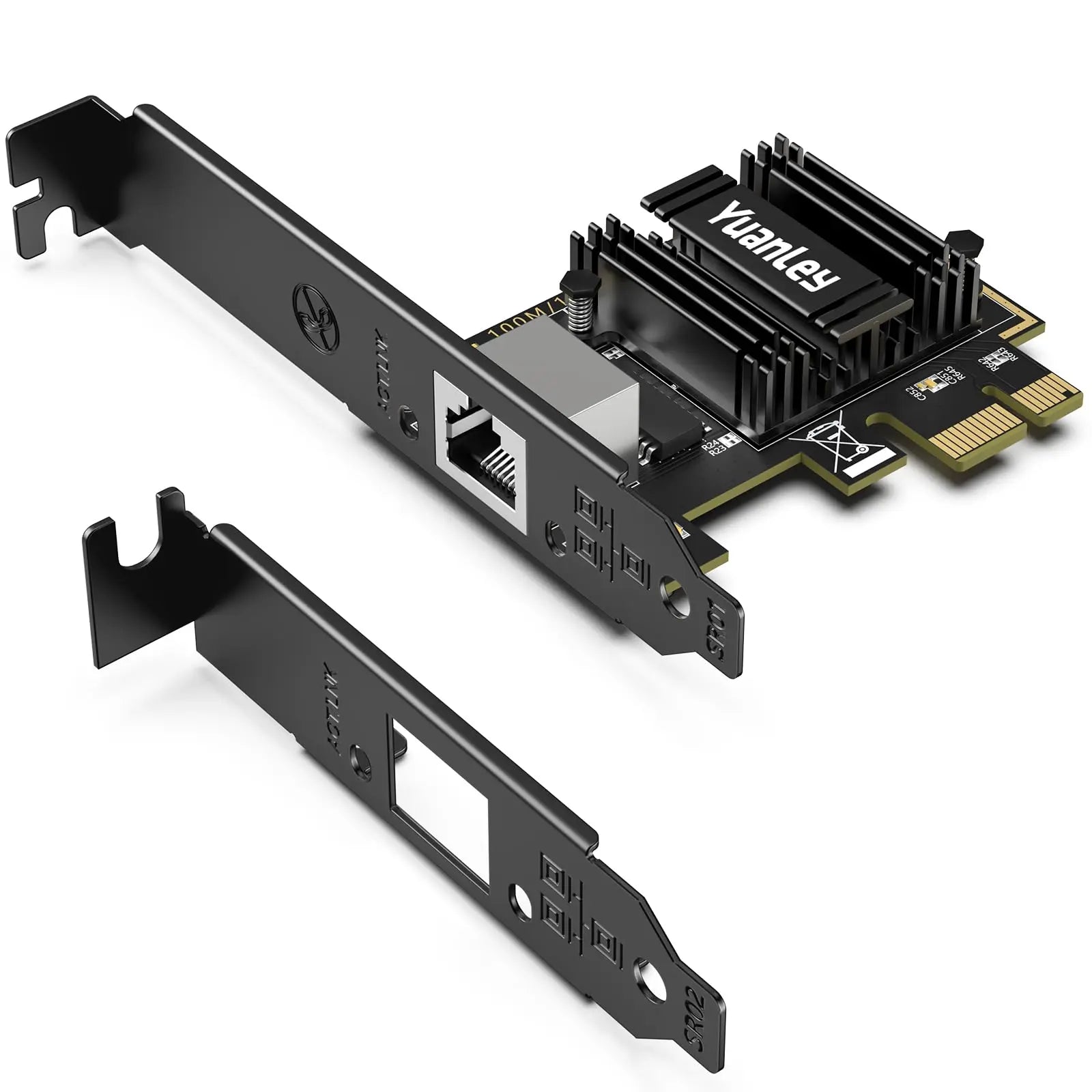 5Gb PCIe Network Card, YuanLey 5G Base-T PCI Express Ethernet Adapter with RTL8126, Support WOL, 5G/2.5G/1G/100Mbps NIC Card RJ45 Port for PC Windows/Linux OS YuanLey