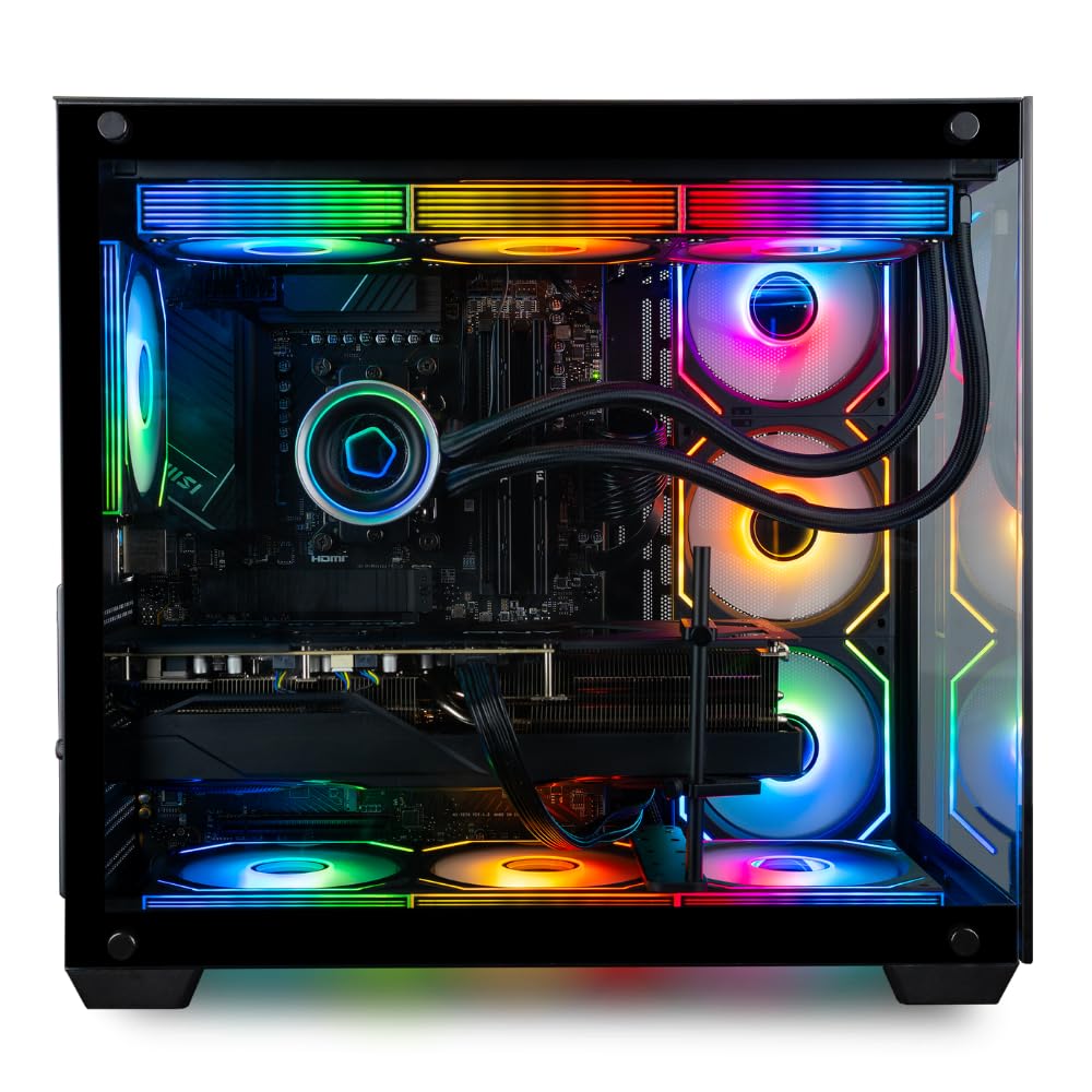 Panorama XL RTX 5090, AMD Ryzen 9 9950X3D, 96GB DDR5 RAM, 4TB NVMe Gen4 SSD, HDMI, WaterCooled, RJ45, Windows 11 Pro, 3 Year Warranty, RGB Keyboard+Mouse, WiFi 6E+BT, HDMI, Prebuilt Gaming Desktop PC