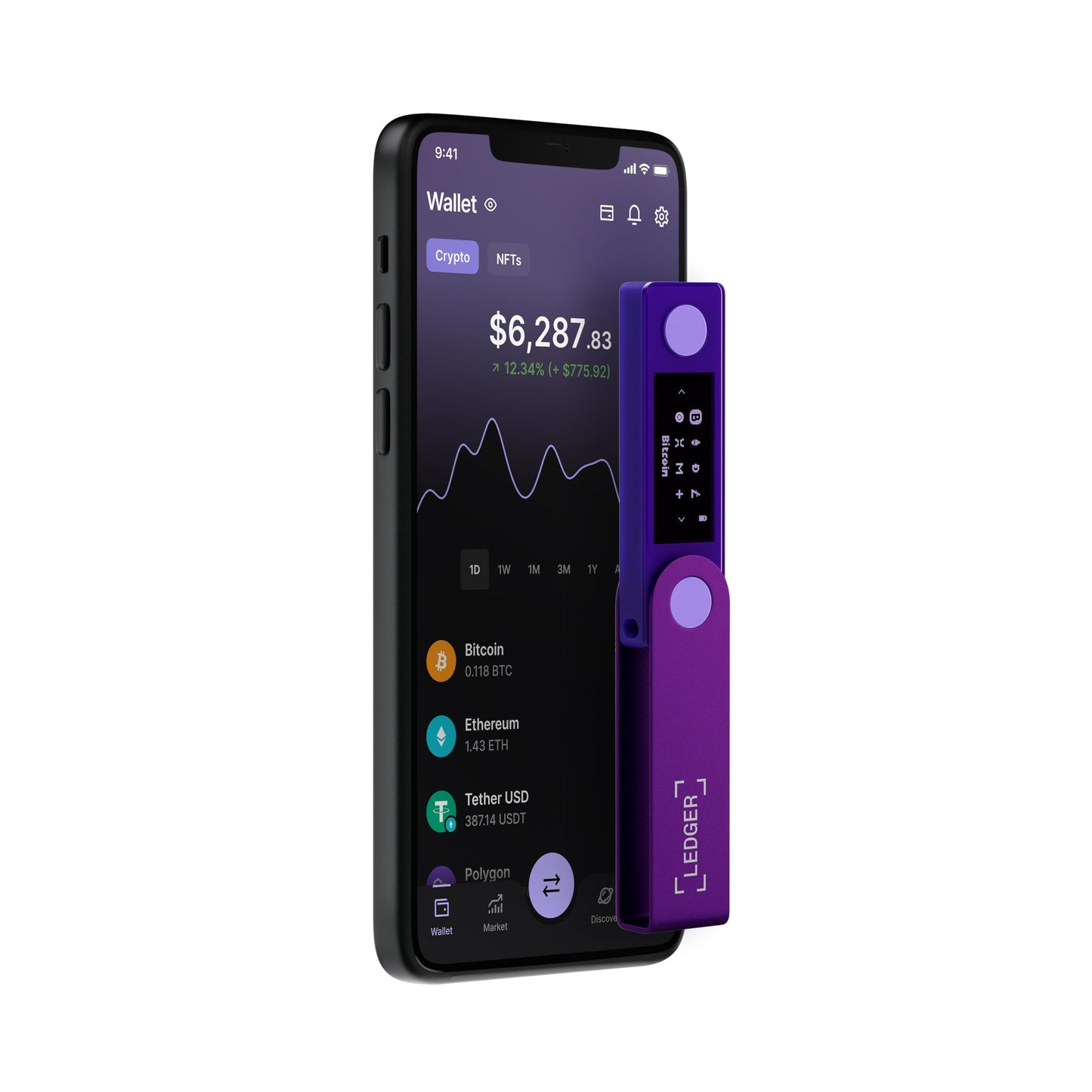 Ledger Nano X - Crypto Hardware Wallet Bluetooth - The Best Way to securely Buy, Manage and Grow All Your Digital Assets (Amethyst Purple)