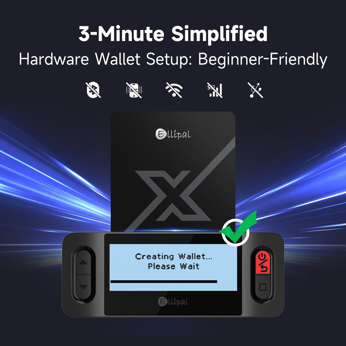 ELLIPAL X Card – Air Gapped Crypto Cold Wallet with Starter Accessory Kit,Secure Offline Storage for Bitcoin, Ethereum,NFTs & 10,000+ tokens