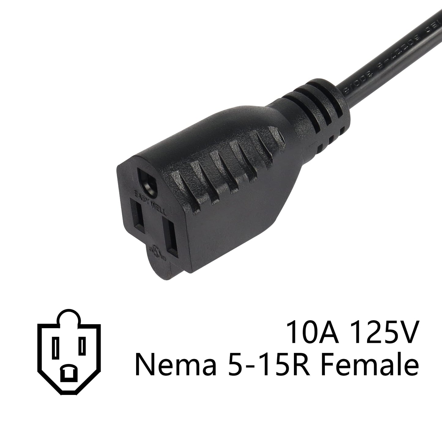 CERRXIAN 1ft C14 to C13 and NEMA 5-15R Y Splitter Power Cord, IEC 320 C14 Male to C13 Female & Nema 5-15R Female Splitter Power Cable(C14-C13/5-15R)