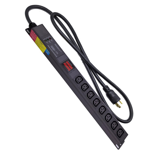 30 amp Metered PDU, 8 Outlets (8 C13) Aluminum Alloy Shell, 120-240V, L6-30P Adapter, 7.2kW, 6 ft. Cord,Anti Electric Shock Module and Voltage Current Display Meter