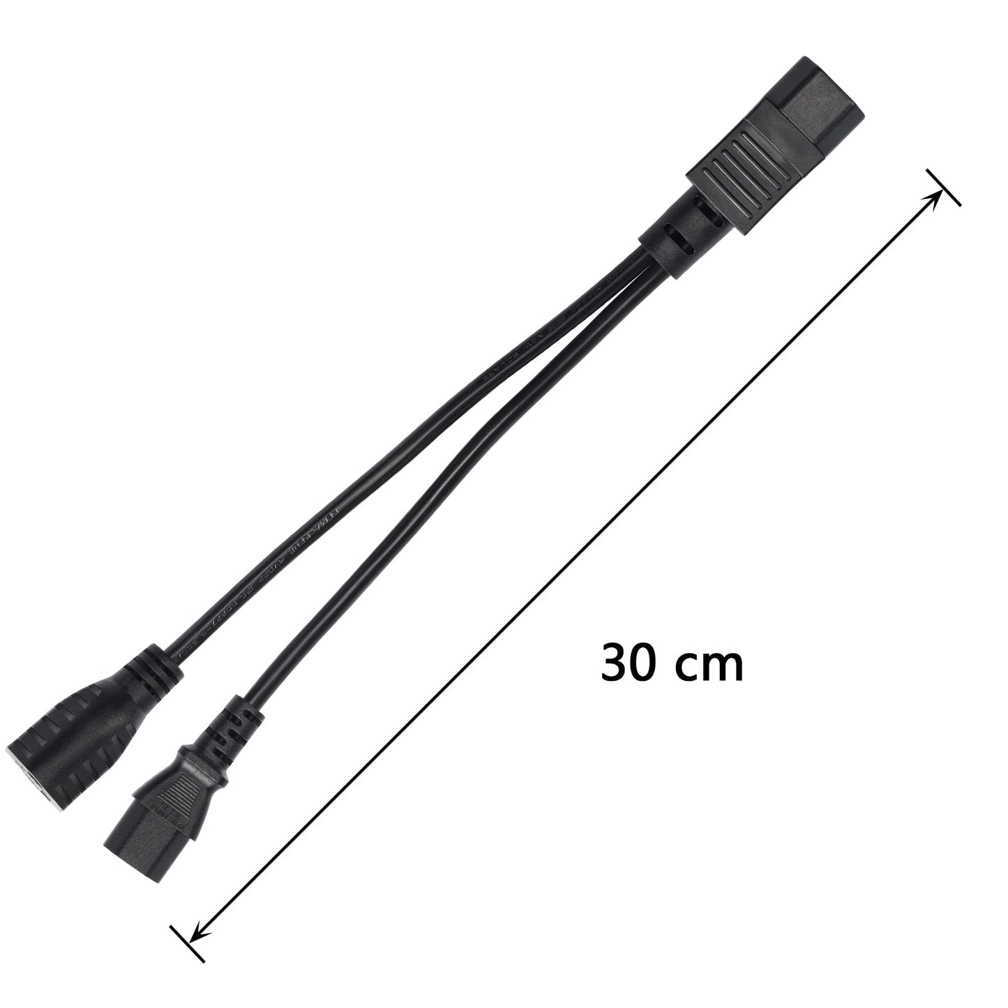CERRXIAN 1ft C14 to C13 and NEMA 5-15R Y Splitter Power Cord, IEC 320 C14 Male to C13 Female & Nema 5-15R Female Splitter Power Cable(C14-C13/5-15R)