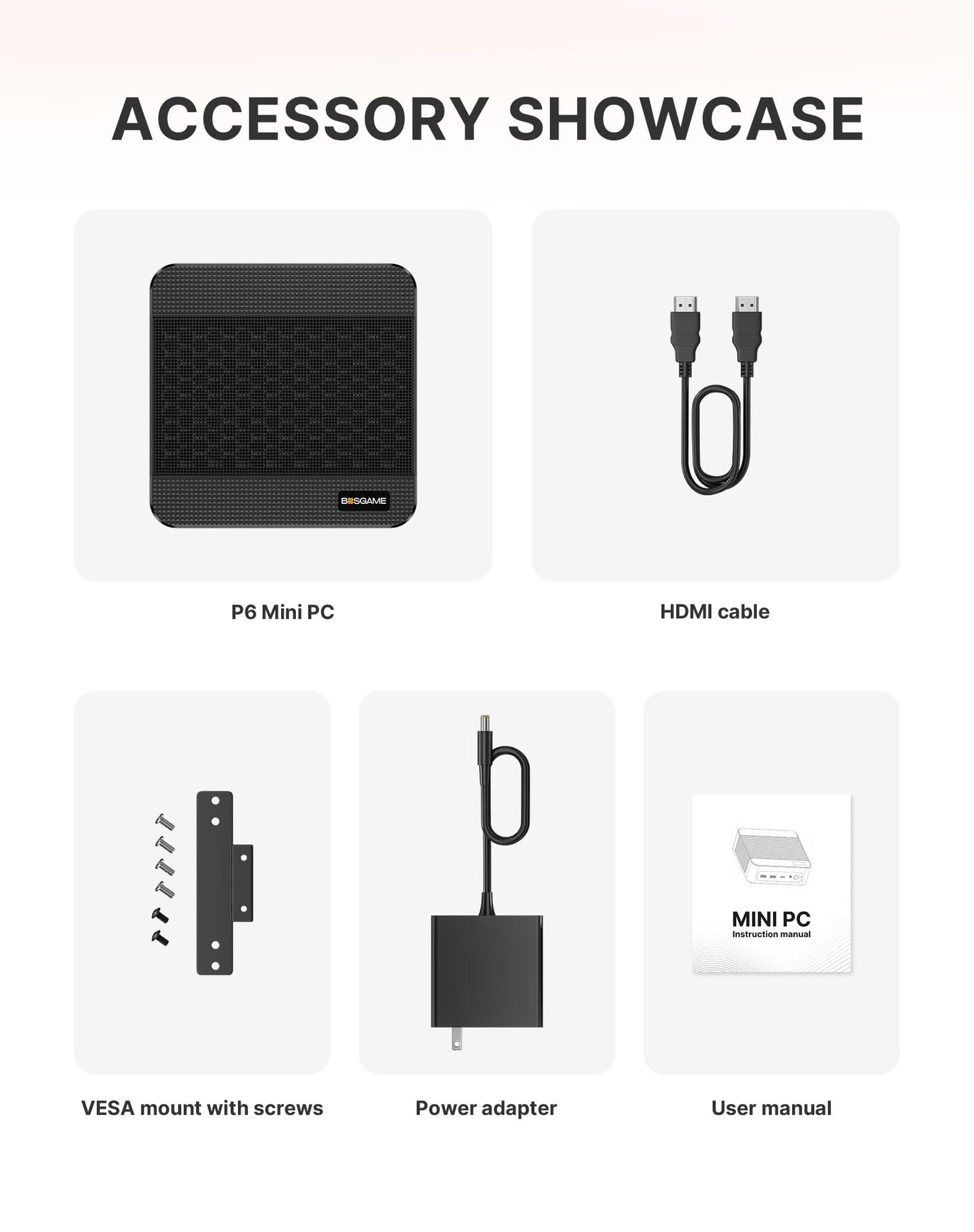 BOSGAME P6 Gaming Mini PC w/AMD Ryzen 9 6900HX | 32GB DDR5 RAM | 1TB PCIe 4.0 NVMe SSD | Dual Gigabit Ethernet | Triple Display (HDMI/DP/USB-C) | AX210 Wi-Fi 6E | BT 5.3 | Compact Desktop Computer