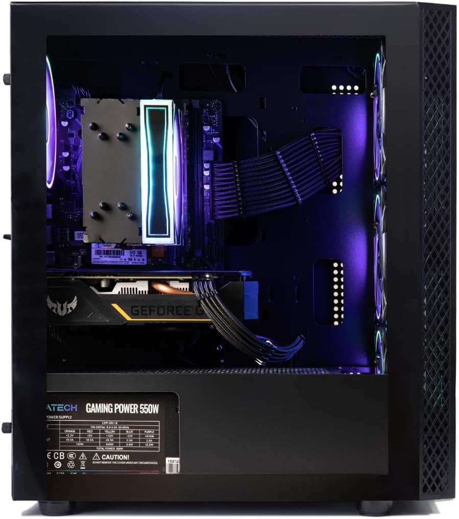 NOVATECH Titan Pro - Prebuilt Gaming PC Desktop Computer - RTX 5060 - Ryzen 5-4.2GHz - 16GB RAM - 1TB M.2 SSD WiFi/BT, Win 11 - Gaming Computer Tower - Pre Built PC Gaming - 1 Year Warranty