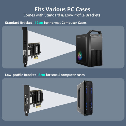 5Gb PCIe Network Card, YuanLey 5G Base-T PCI Express Ethernet Adapter with RTL8126, Support WOL, 5G/2.5G/1G/100Mbps NIC Card RJ45 Port for PC Windows/Linux OS