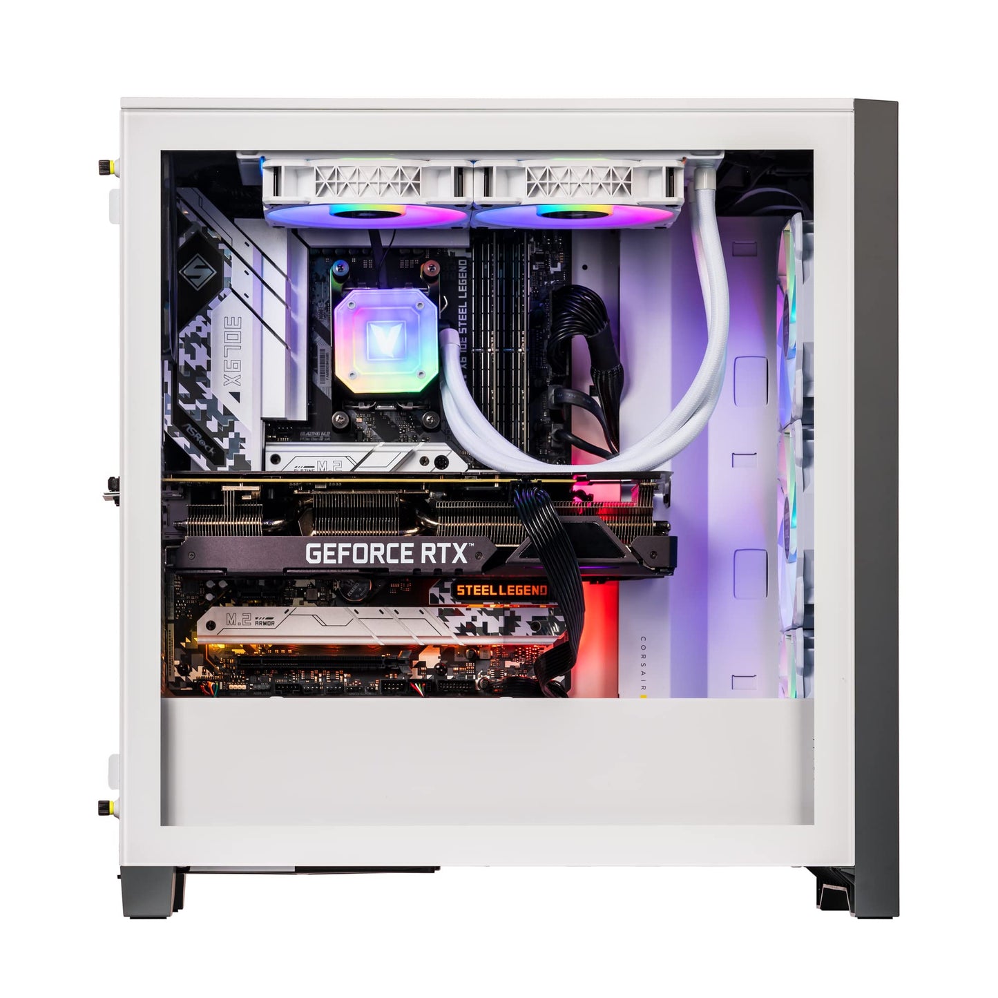 Velztorm White Armix Custom Built Gaming Desktop PC (AMD Ryzen 9 7900X, GeForce RTX 5090, 64GB DDR5, 2TB PCIe SSD + 6TB HDD, RGB Fans, 240mm AIO, 1000W PSU, WiFi 6E, Bluetooth 5.2, Win 11 Pro)