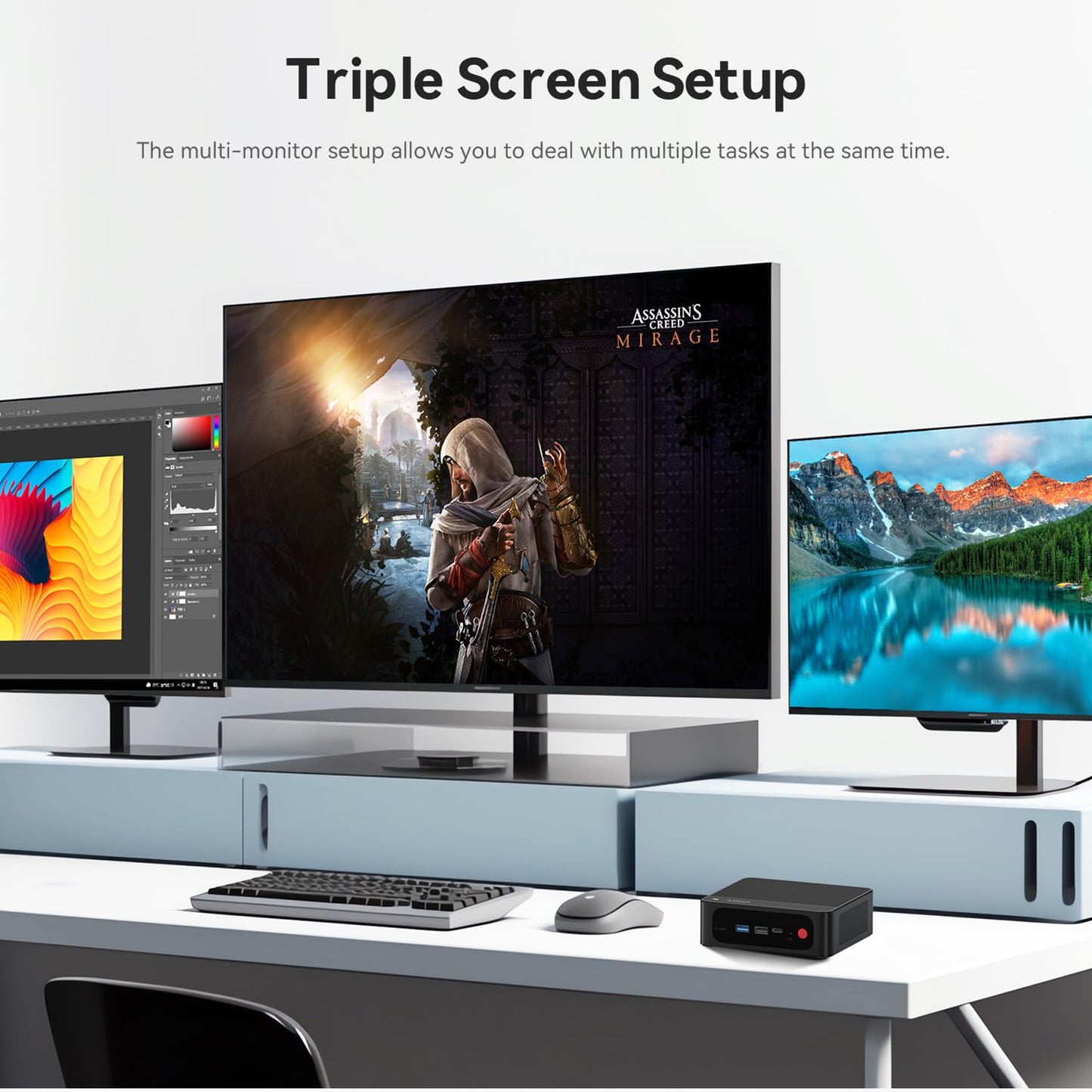 Beelink Mini PC, AMD Ryzen 7 6800U(8C/16T, Up to 4.7GHz), 24GB LPDDR5 RAM 500GB PCIe4.0 x4 SSD, SER5 MAX Desktop Computer Support 4K Triple Display/DP/HDMI/Type-C/WiFi 6/BT5.2/2.5GB LAN, Office/Home