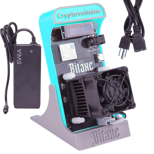 Bitaxe Gamma 601 Bitcoins Miner BM1370 Asic Chip 1.2TH/s Solo Miner 18W/TH Energy Efficiency 2.4G WiFi Home Use BTC Miner Low Noice Crypto Miner Include PSU with Open Source, Updated Software,Blue