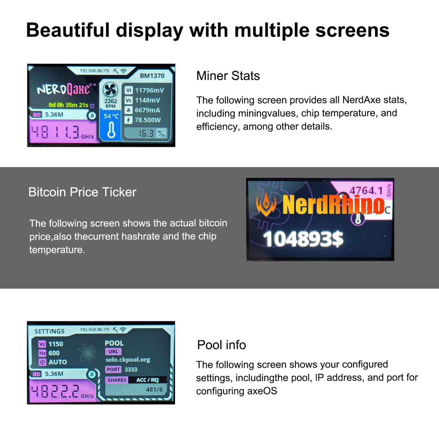 Bitcoins Miner 4.8TH/s NerdQaxe++ 4X BM1370 ASIC 2.4G WiFi 20W/TH BTC Lottery Crypto Miner with S21 Pro Asic Bitcoins Mining Machine Micro Silent Home Use