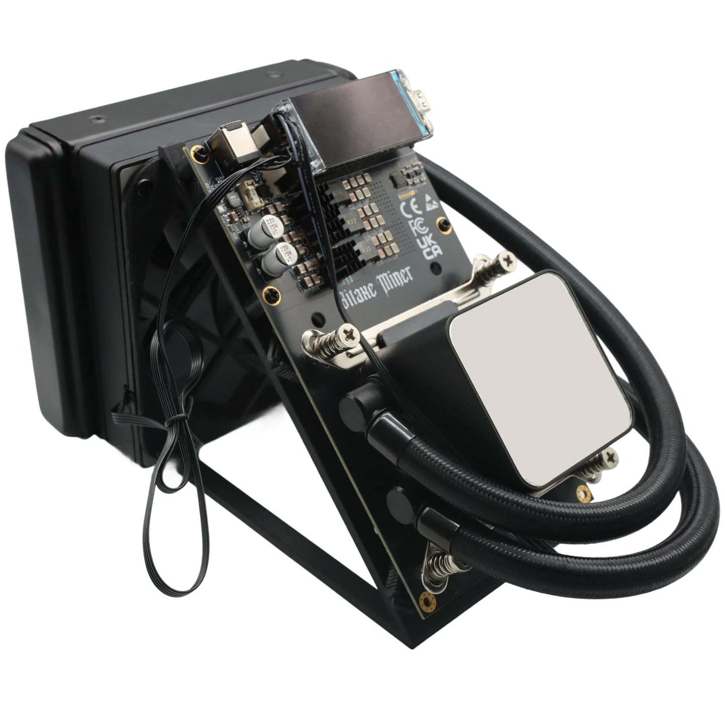 New BTC Miner Nerdqaxe++ Hydro 4.8TH/S Bitcoin Solo Miner Open Sources Bitcoin Home Miner Quite with 12V PSU