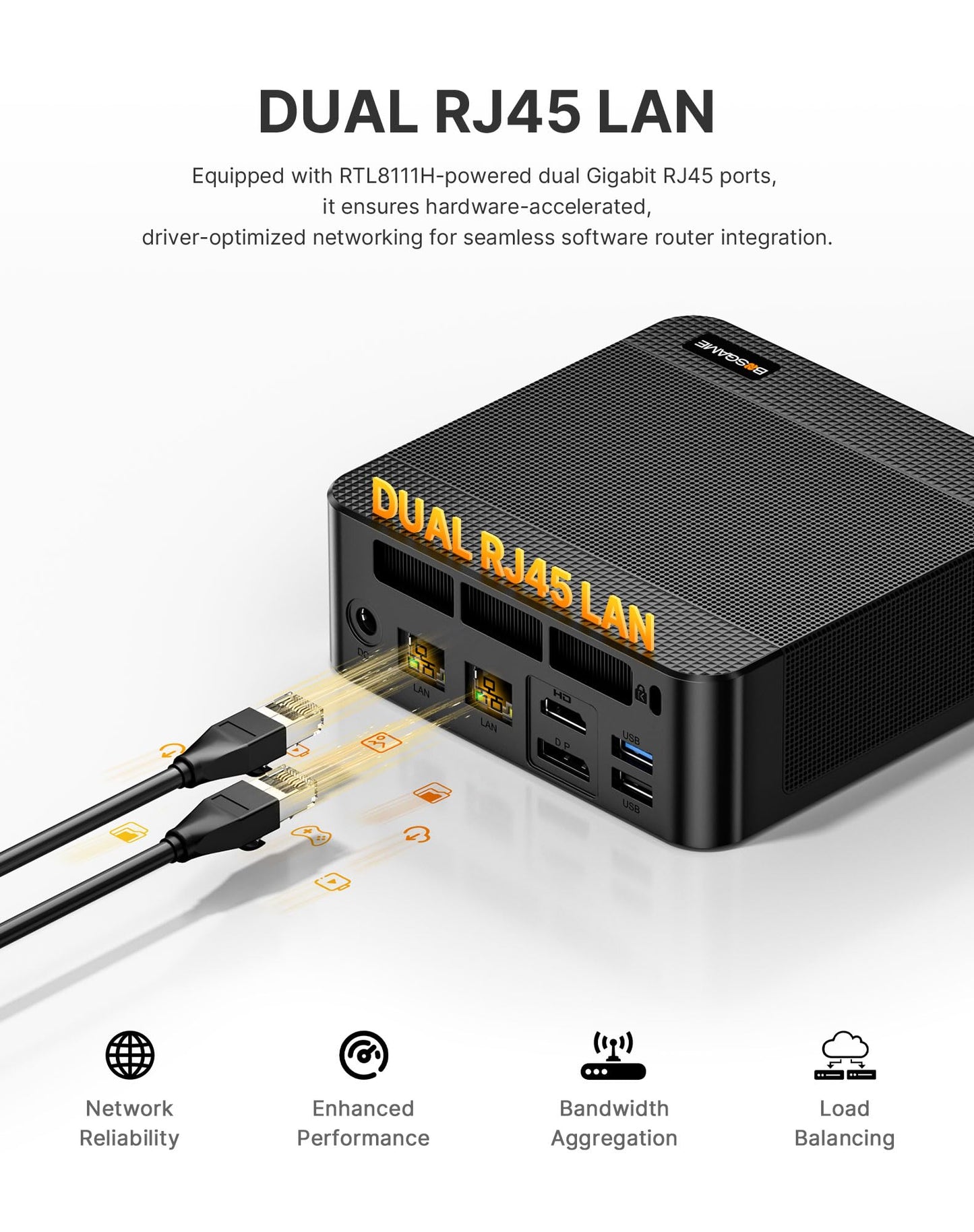 BOSGAME P6 Ryzen 9 6900HX Mini PC, 32GB LPDDR5X Tiny Desktop Computer, 1TB PCIe 4.0 NVMe SSD, Dual LAN, AX210 Wi-Fi 6E, BT 5.3, Triple Display 4K for Gaming, Office and Home