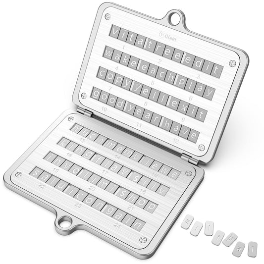 ELLIPAL Crypto Seed Phrase Backup, 316 Stainless Steel Metal Seed Phrase Storage with Lock Hole, 24 Words Backup, Compatible with BIP39 Hardware Wallets, Ledger, Trezor