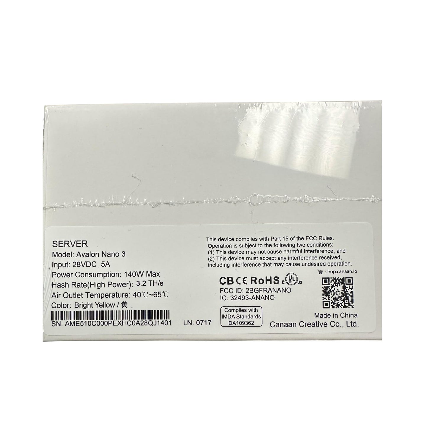 Bitcoin Miner Canaan Avalon Nano 3 | 3.2TH ASIC Crypto Miner with PSU, Home & Solo Mining | Exclusive Yellow Color | Bitcoin ASIC Miner for BTC with Heater Mode