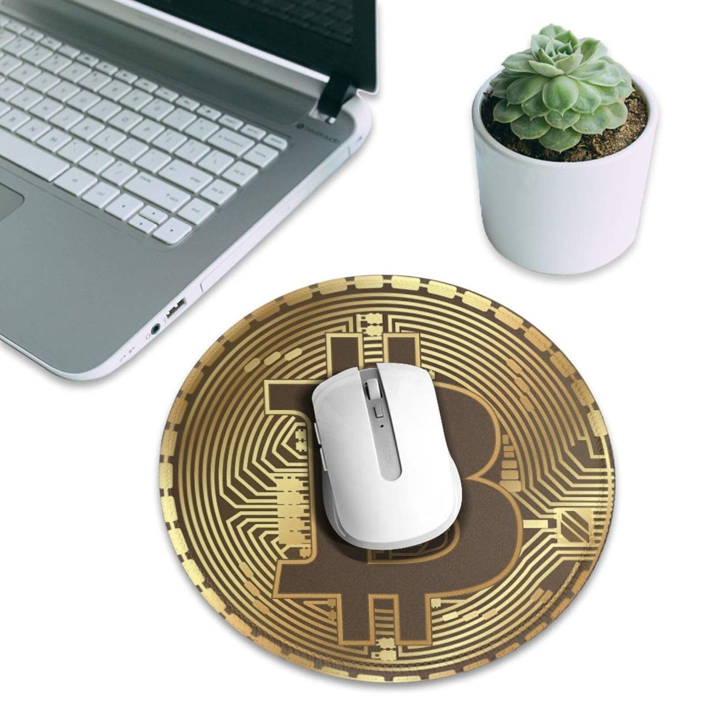 Bitcoin Crypto Currency Mouse Pad, Mouse Pads for Desk, Stitched Edge Mousepad with Non-Slip Rubber Base, Gaming Mouse Mat for Computer Laptop Home Office