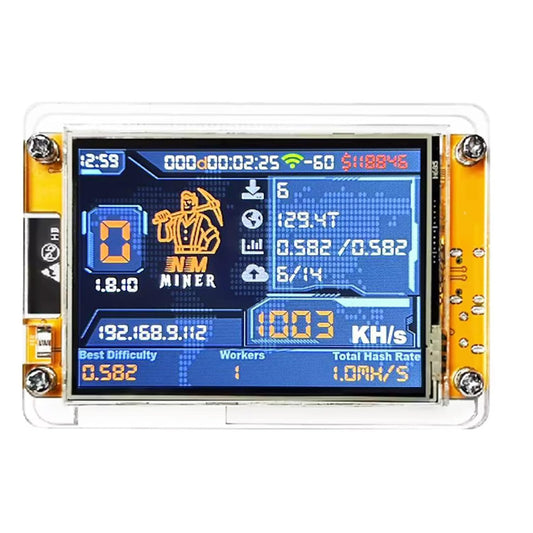 Bitcoin Miner NMMiner ESP-WROOM-32 ESP32 Development Board 2.8 inch Smart Display Lucky Miner Hashrate Module 1010H/s Crypto Solo Lottery Miner