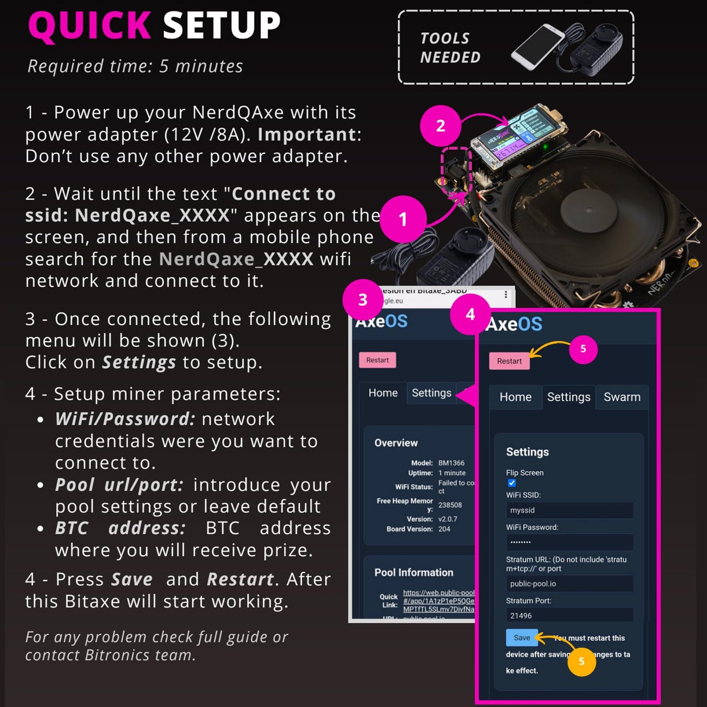 Bitcoins Miner 4.8TH/s NerdQaxe++ 4X BM1370 ASIC 2.4G WiFi 20W/TH BTC Lottery Crypto Miner with S21 Pro Asic Bitcoins Mining Machine Micro Silent Home Use