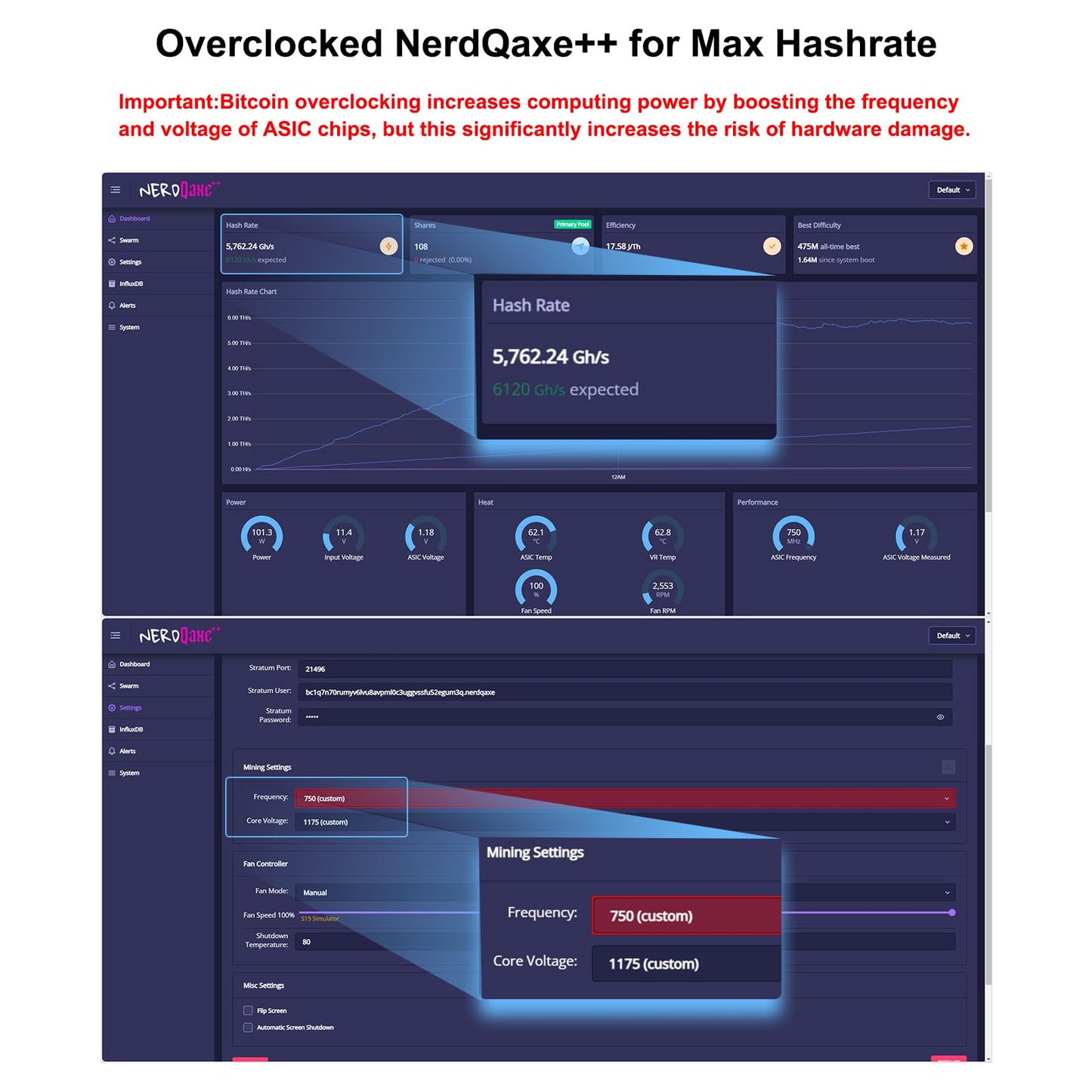 Bitcoins Miner 4.8TH/s NerdQaxe++ 4X BM1370 ASIC 2.4G WiFi 20W/TH BTC Lottery Crypto Miner with S21 Pro Asic Bitcoins Mining Machine Micro Silent Home Use