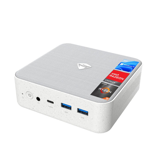 Machenike Machcreator Mini2 7940H Entry Mini Desktop, AMD Ryzen 9 7940H, AMD Radeon Graphics, 16GB DDR5 RAM, 512GB SSD, Wi-Fi 6, W11H, Bluetooth, White