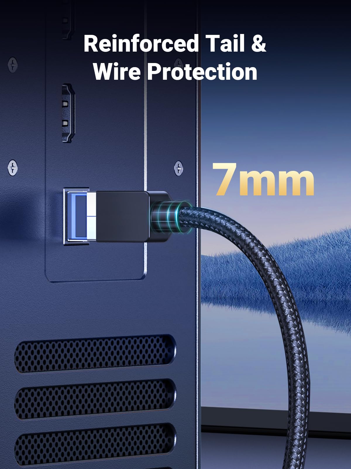 UGREEN Cat 8 Ethernet Cable 6FT, High Speed Braided 40Gbps 2000Mhz Network Cord Cat8 RJ45 Shielded Indoor Heavy Duty LAN Cables Compatible for Gaming PC PS5 Xbox Modem Router 6FT