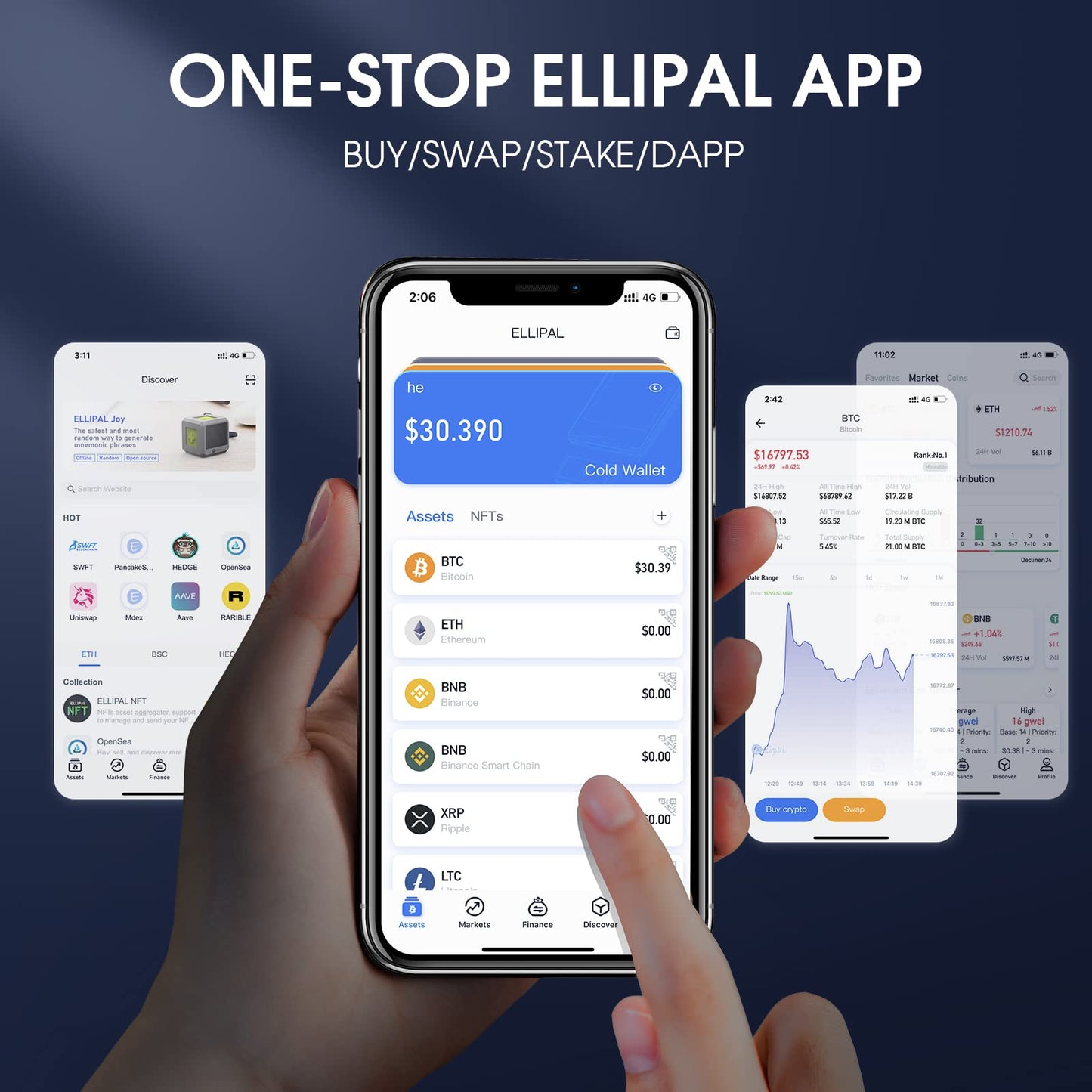 ELLIPAL Air-gapped Crypto Wallet - Titan Mini, 10000 Coins & Tokens, Anti-Tamper Cold Storage for BTC/XRP/ETH/XLM/USDT/LTC
