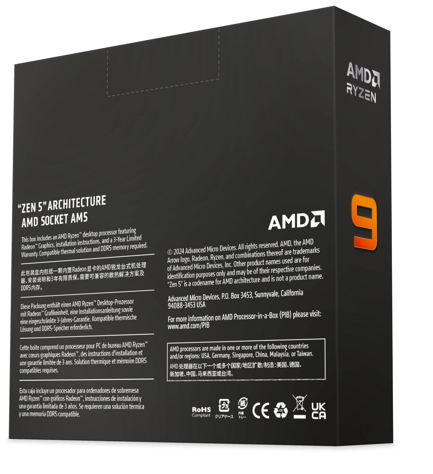 AMD Ryzen™ 9 9950X 16-Core, 32-Thread Unlocked Desktop Processor