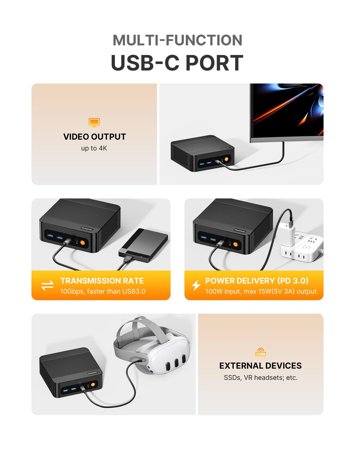 BOSGAME P6 Ryzen 9 6900HX Mini PC, 32GB LPDDR5X Tiny Desktop Computer, 1TB PCIe 4.0 NVMe SSD, Dual LAN, AX210 Wi-Fi 6E, BT 5.3, Triple Display 4K for Gaming, Office and Home