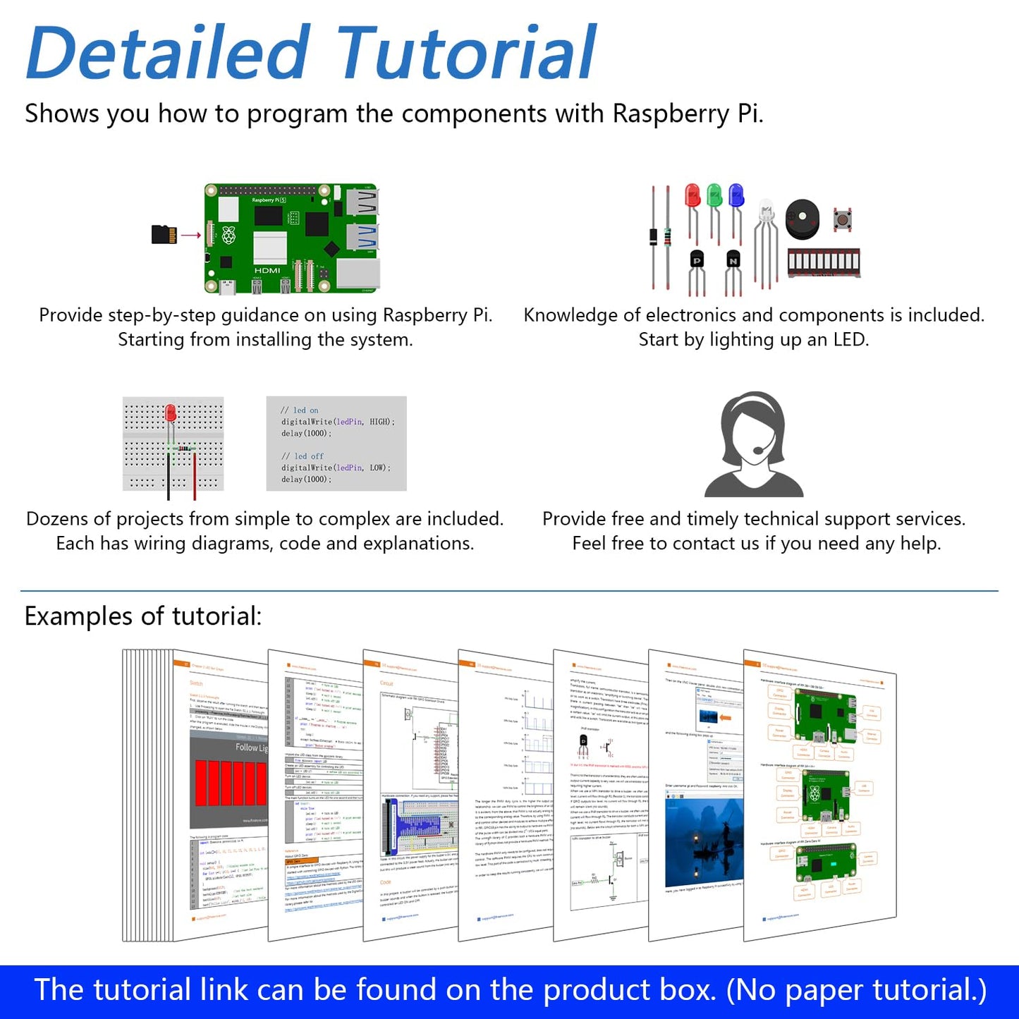 Freenove Complete Starter Kit for Raspberry Pi 5 4 B 3 B+ 500 Zero 2 W, 1170-Page Tutorial, Python C Java Scratch Processing Code, 386 Items, 164 Projects, Camera Speaker (Raspberry Pi NOT Included)