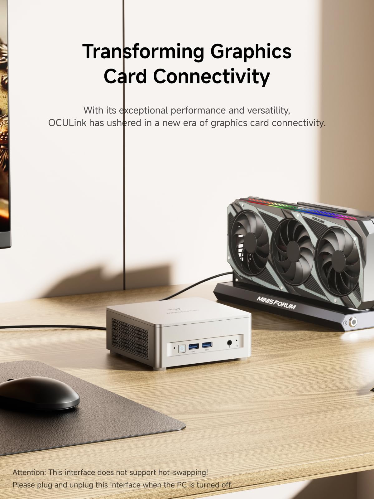 MINISFORUM Mini PC UM880 Plus AMD Ryzen 7 8845HS(8C/16T, up to 5.1GHz), 32GB DDR5 1TB PCIe4.0 SSD, Micro Computer Radeon 780M Graphics,HDMI+DP+USB4 Triple Display, OCuLink Port, 2.5G LAN, 5xUSB Ports