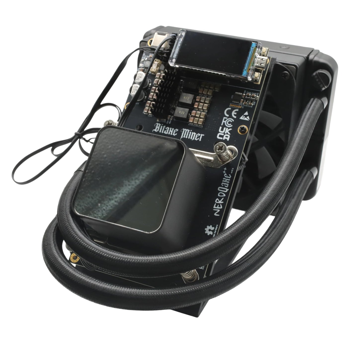 New BTC Miner Nerdqaxe++ Hydro 4.8TH/S Bitcoin Solo Miner Open Sources Bitcoin Home Miner Quite with 12V PSU