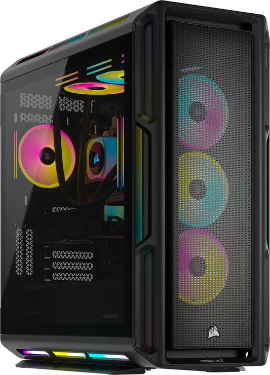 Corsair Vengeance a8200 Gaming PC – Liquid Cooled AMD Ryzen 9 9900X CPU – NVIDIA GeForce RTX 5080 GPU – 64GB Dominator Platinum RGB DDR5 Memory – 2+2TB M.2 SSD – Black