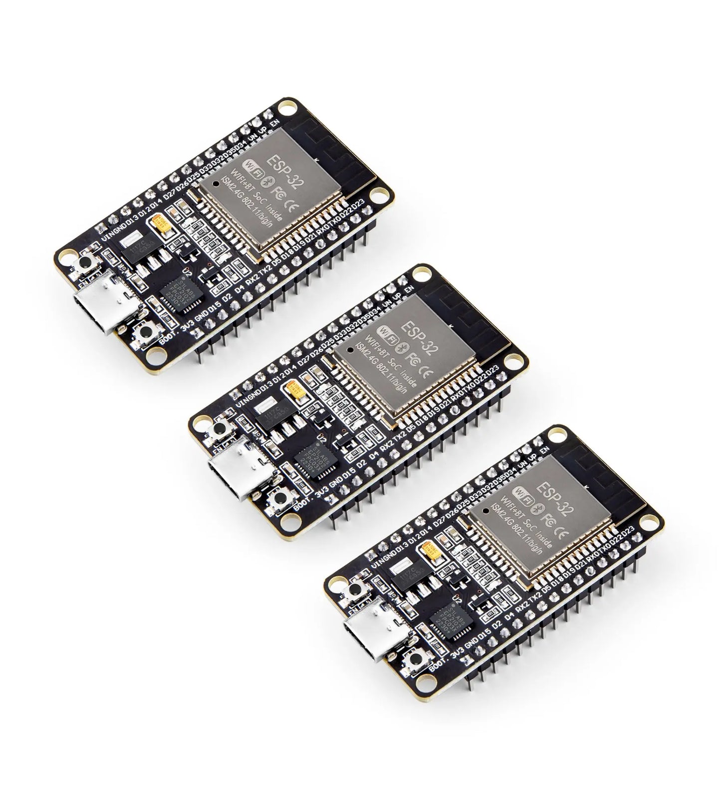 ELEGOO 3PCS ESP-32 Development Board USB-C, 2.4GHz Dual Mode WiFi+Bluetooth Dual Core Microcontroller Support AP/STA/AP+STA, CP2102 Chip ELEGOO