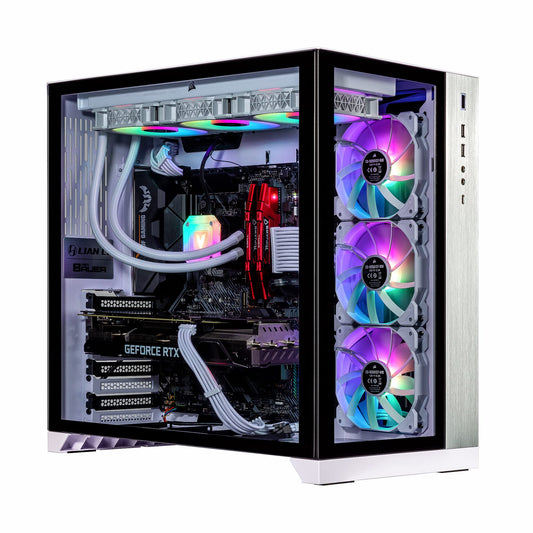 Velztorm Lux Lyte Custom Built Gaming Desktop PC (AMD Ryzen 9-5900X, GeForce RTX 5090, 64GB DDR4, 2TB PCIe SSD + 6TB HDD, 360mm AIO, 1000W PSU, WiFi 5, Bluetooth 5.0, RJ-45, Win 11 Pro)