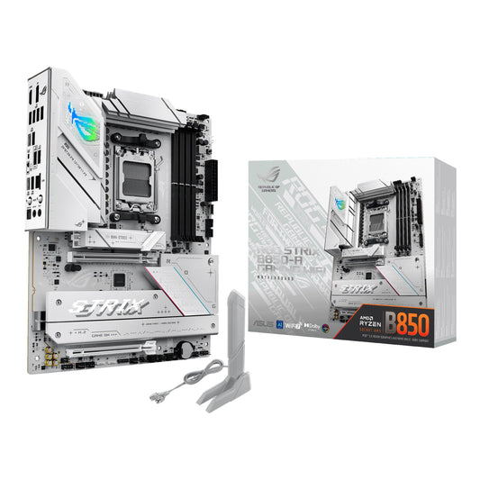 ASUS ROG Strix B850-A Gaming WiFi AMD AM5 B850 ATX Motherboard 14+2+2 Power Stages, DDR5 AEMP, 2.5G LAN, WiFi 7 with Q-Antenna, 4X M.2, PCIe® 5.0, USB 20Gbps Type-C, AI Networking II, ASUS AI Advisor
