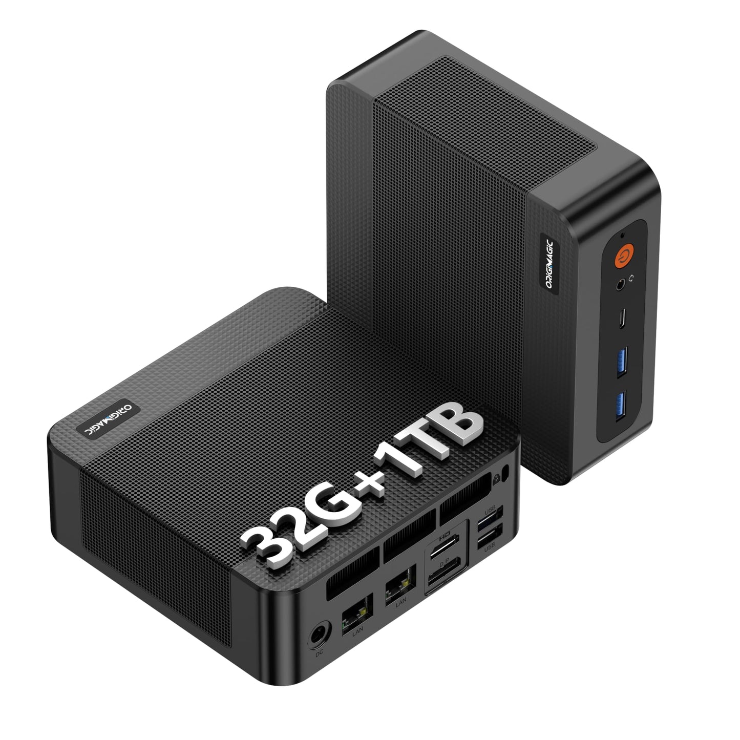 origimagic N4 Mini Gaming & Office PC | Ryzen 9 6900HX | Radeon 680M GPU | 32GB DDR5（6400MHz | 1TB M.2 NVME PCIe 4.0 2280 SSD | Dual 1 Gigabit LAN，11 Pro-OS/WiFi 6E / BT5.3 / 4K@60Hz Triple Display