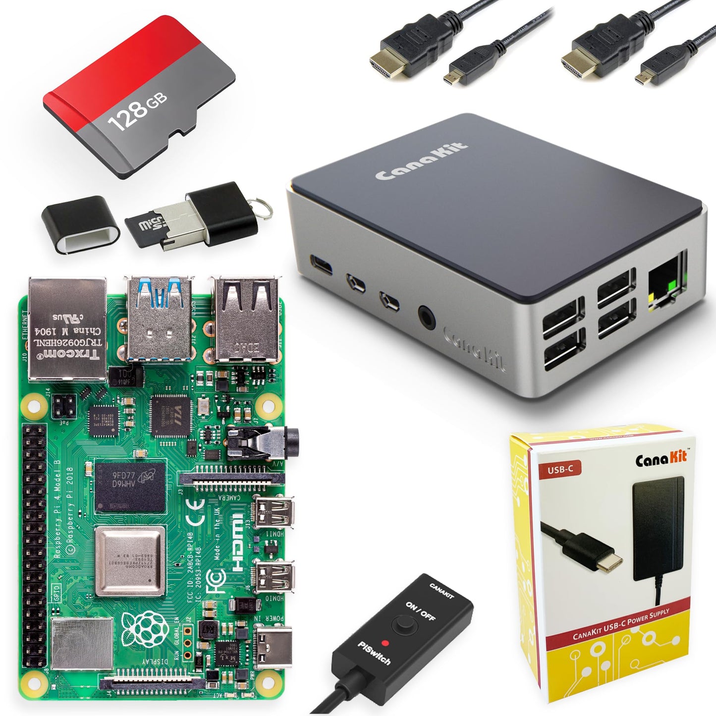 CanaKit Raspberry Pi 4 Extreme Kit - Aluminum Edition (8GB RAM)