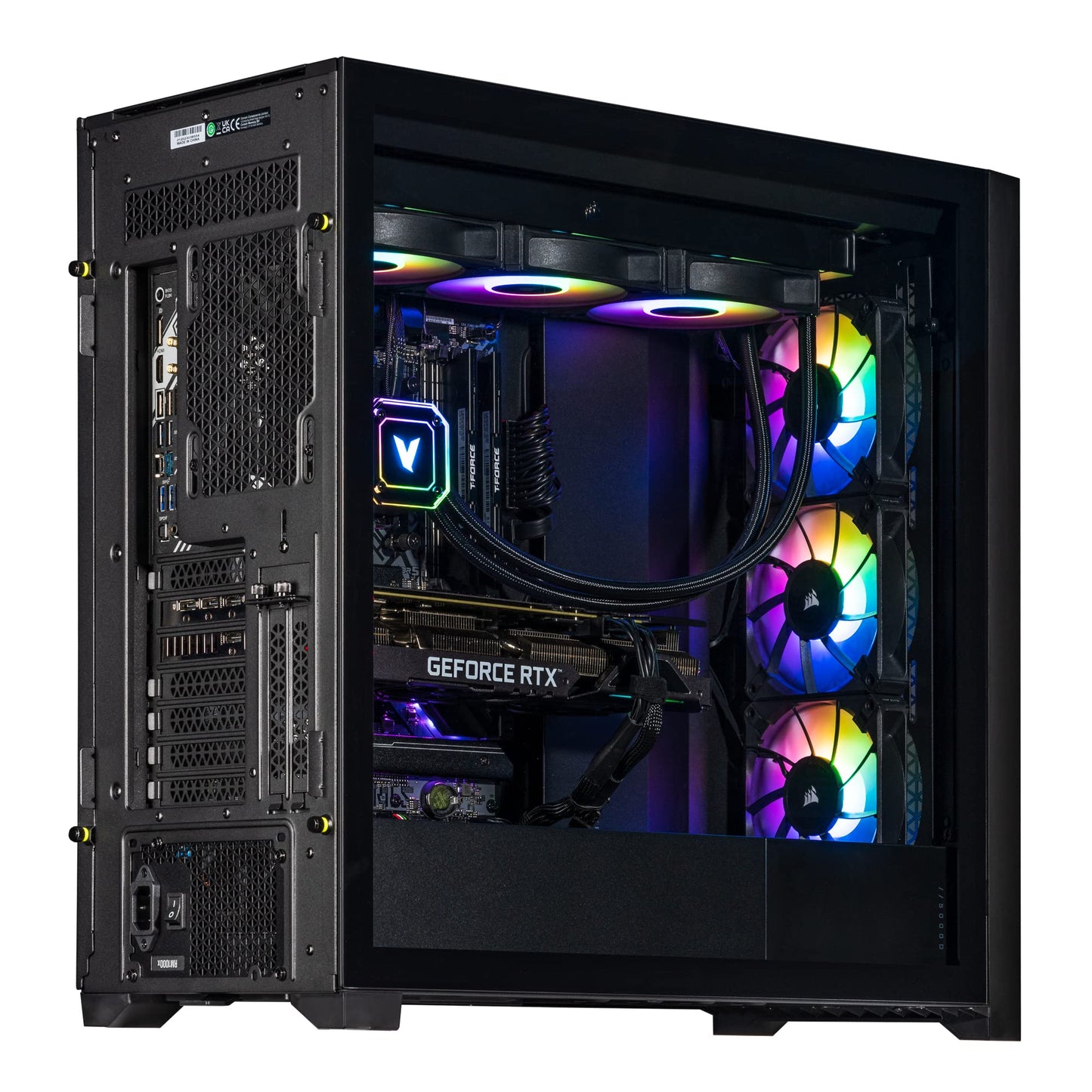 Velztorm Aciex 3D Custom Built Gaming Desktop PC (AMD Ryzen 7 7800X3D, GeForce RTX 5090, 64GB DDR5, 2TB PCIe SSD + 6TB HDD, 360mm AIO, 1000W PSU, WiFi 6E, Bluetooth 5.2, RJ-45, Win 11 Pro)