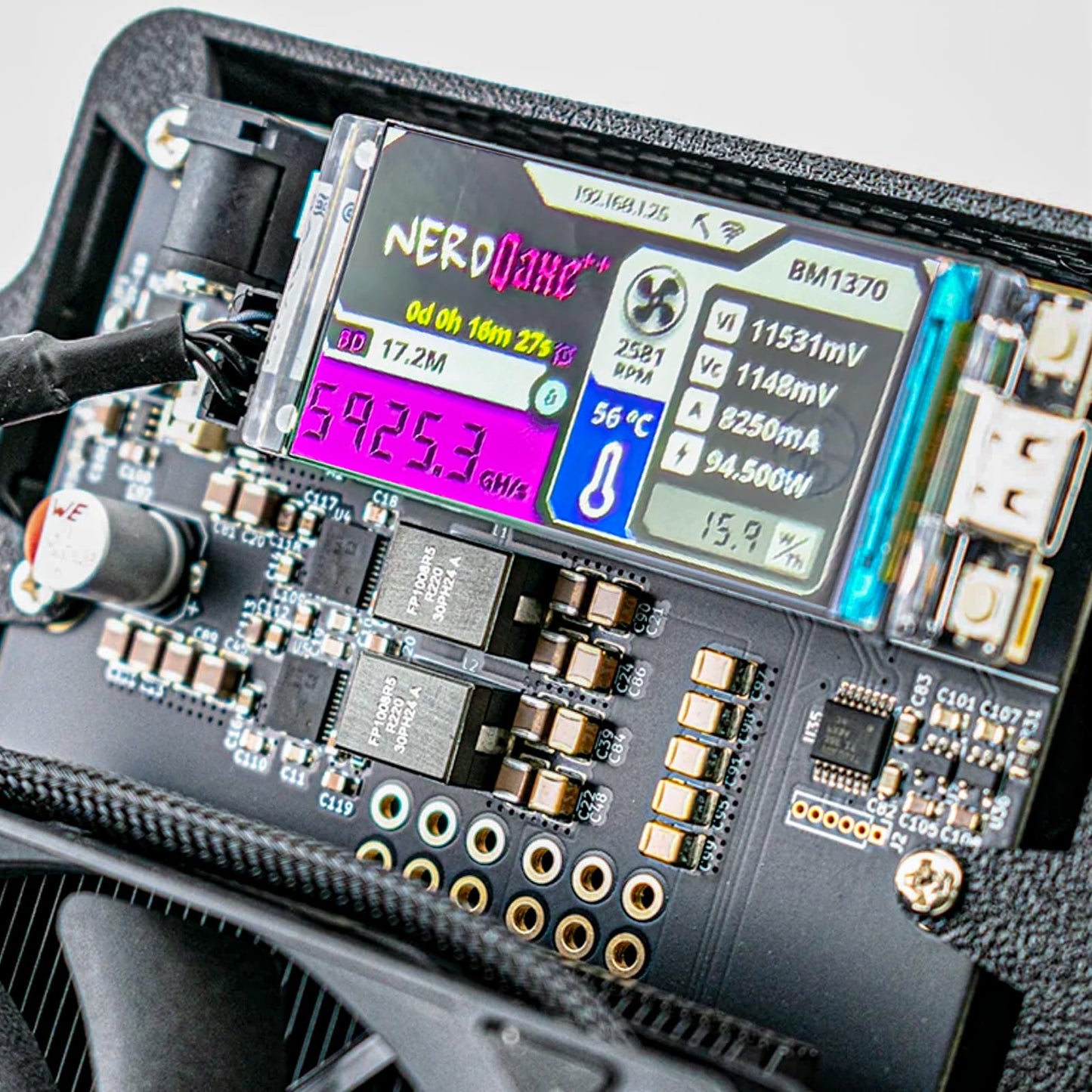 Bitcoins Miner 4.8TH/s NerdQaxe++ 4X BM1370 ASIC 2.4G WiFi 20W/TH BTC Lottery Crypto Miner with S21 Pro Asic Bitcoins Mining Machine Micro Silent Home Use