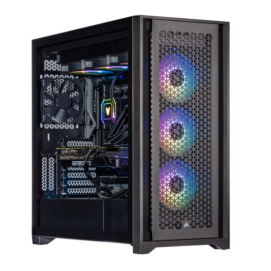 Velztorm Aciex 3D Custom Built Gaming Desktop PC (AMD Ryzen 7 7800X3D, GeForce RTX 5090, 64GB DDR5, 2TB PCIe SSD + 6TB HDD, 360mm AIO, 1000W PSU, WiFi 6E, Bluetooth 5.2, RJ-45, Win 11 Pro)