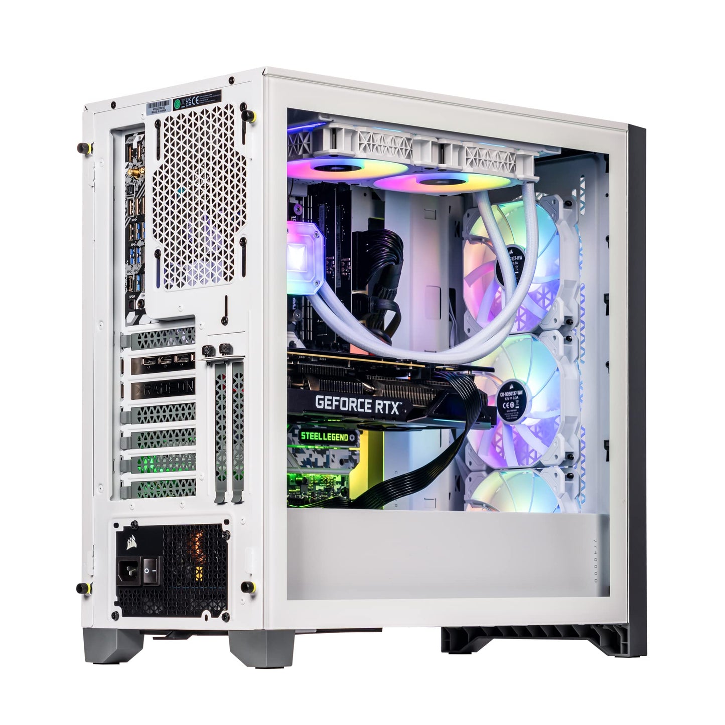 Velztorm White Armix Custom Built Gaming Desktop PC (AMD Ryzen 9 7900X, GeForce RTX 5090, 64GB DDR5, 2TB PCIe SSD + 6TB HDD, RGB Fans, 240mm AIO, 1000W PSU, WiFi 6E, Bluetooth 5.2, Win 11 Pro)