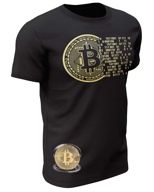 Golden Bitcoin T-Shirt for Crypto Currency Miners and Original Collectors Bitcoin Coin XX-Large